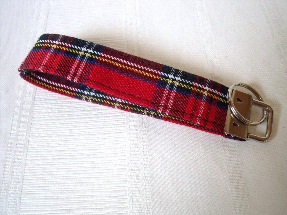 Tartan Keyfob / Wrist strap / Keyring in Royal Stewart Wool Etsy