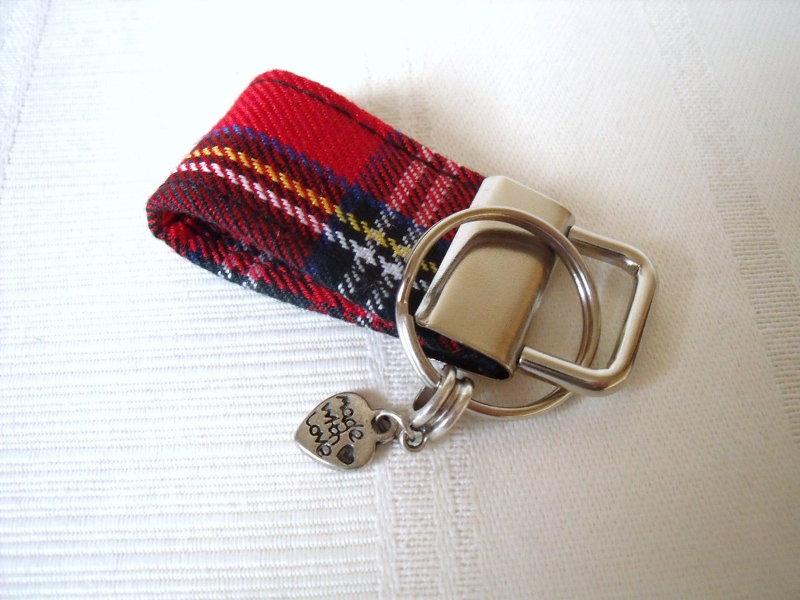 Tartan Keyfob / Wrist Strap / Keyring in Royal Stewart Wool Etsy UK