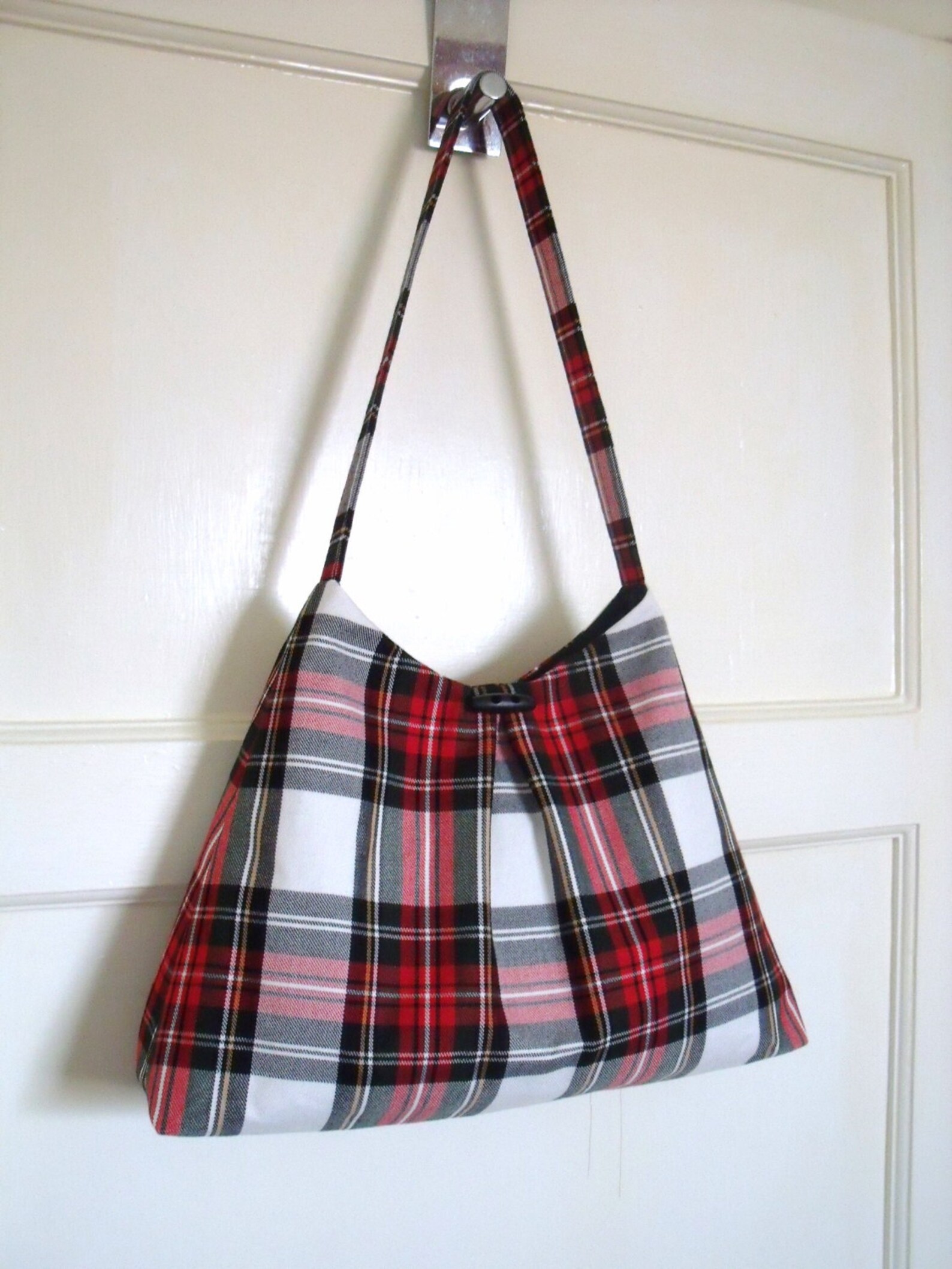 Stewart Tartan Shoulder Bag Red Cream Black Green tartan / Etsy