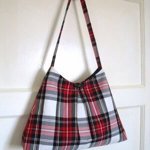 Scottish Tartan Royal Stewart Red Plaids Purse Crossbody Canvas Saddle Bag