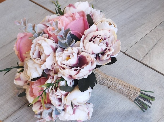 Fleurs De Mariage En Soie Vieux Rose Bouquet De Mariage Bouquet De Mariée Bouquet De Mariage Artificiel Fleurs Pour Toujours