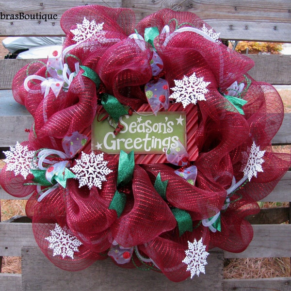 Deco Mesh Christmas Wreath End of Season Sale!!