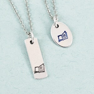 Boekketting, boekennerd sieraden, ketting schrijver, auteur, geeky sieraden, nerdy, boekenliefhebber, literaire geschenken, boekenclubcadeaus