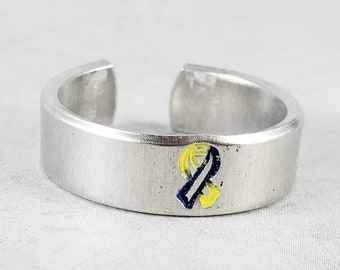 Down Syndrome Ribbon Ring, Down Syndrome Jewelry, Down's Syndrome Ring, Down Syndrome Awareness Jewelry, DS Awareness