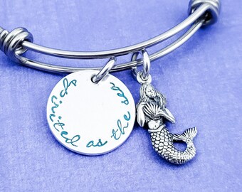 Mermaid Bracelet, Geek Jewelry, Inspirational Bracelet, Thinking of You Gift, Best Friend Gifts