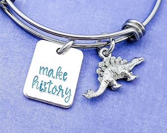 Inspirational Bracelet, Dinosaur Jewelry, Dinosaur Gift, Best Friend Gifts, Encouragement Gift