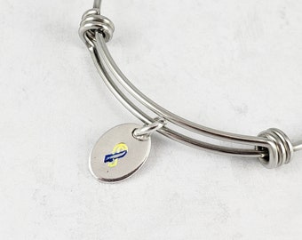 Down Syndrome Ribbon Bracelet, Down Syndrome Bracelet, Down Syndrome Bangle, DS Awareness Jewelry, Down Syndrome Awareness Bracelet