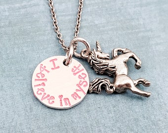 Unicorn Necklace, Fantasy Jewelry, Geek Jewelry, Motivational Necklace, Birthday Gifts, Gifts for Sister