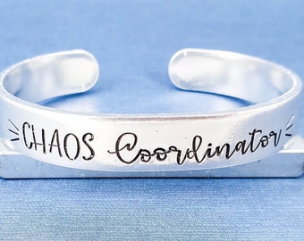 Chaos Coordinator Bracelet, Mom Boss Bracelet, Girl Boss Jewelry, Gifts for Mom, Boss Gift, Feminist Gifts