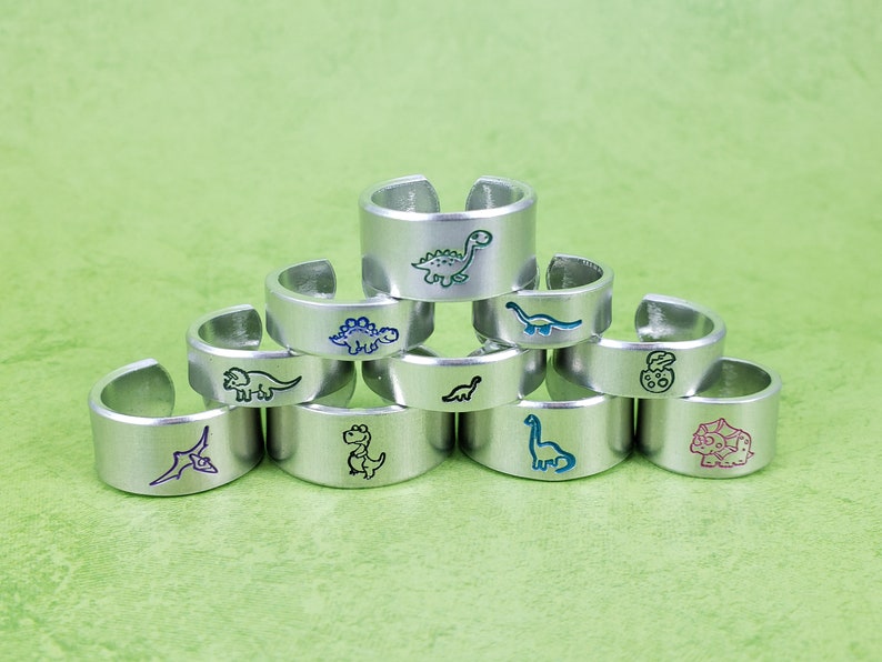 Dinosaur Ring, Cute Rings, Quirky Ring, Dinosaur Jewelry, Dino Rings, Geeky Ring, Nerdy, Fun, Geeky Jewelry, Friendship Rings, Matching image 7