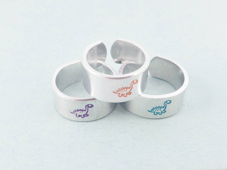 Dinosaur Ring, Cute Rings, Quirky Ring, Dinosaur Jewelry, Dino Rings, Geeky Ring, Nerdy, Fun, Geeky Jewelry, Friendship Rings, Matching image 8