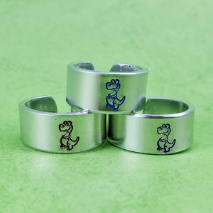 Dinosaur Ring, Cute Rings, Quirky Ring, Dinosaur Jewelry, Dino Rings, Geeky Ring, Nerdy, Fun, Geeky Jewelry, Friendship Rings, Matching image 4