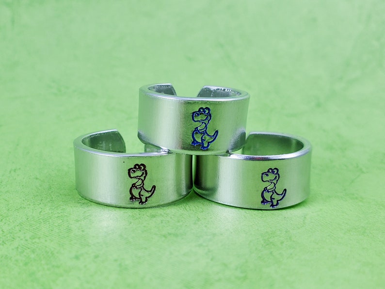 Dinosaur Ring, Cute Rings, Quirky Ring, Dinosaur Jewelry, Dino Rings, Geeky Ring, Nerdy, Fun, Geeky Jewelry, Friendship Rings, Matching image 4