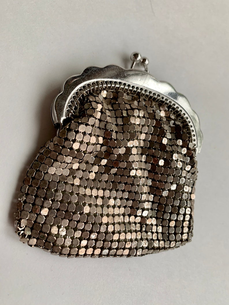 Vintage Silver Sequin Mesh Coin Lipstick Purse Evening Party Etsy