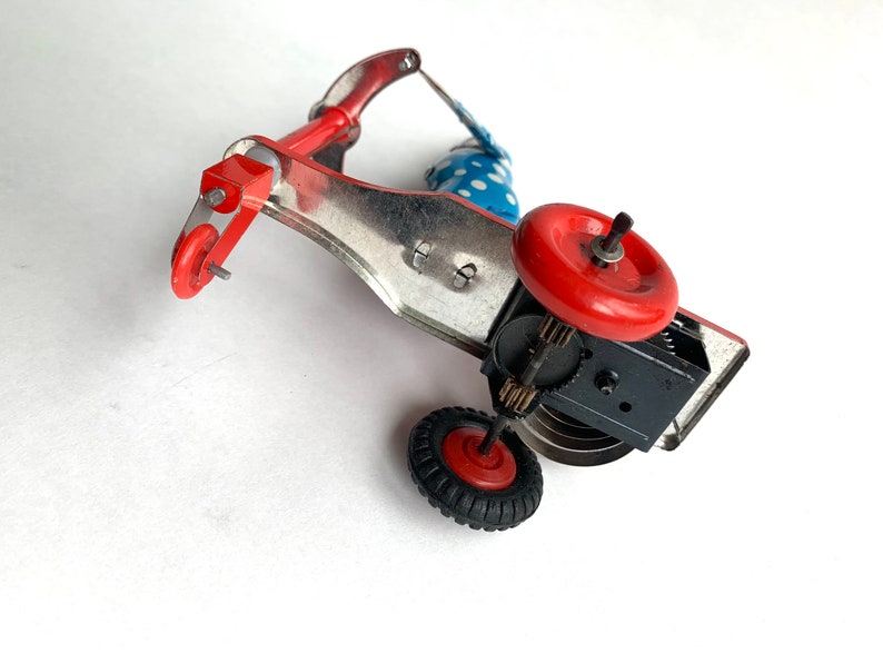 Vintage 1970s Metal Windup Toy Collectible Clown on Tricycle Etsy