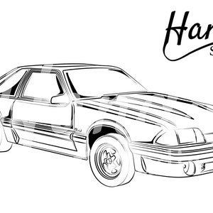 The Fox Body Mustangg Inspired by 1988 Mustang GT  unique vector design by Handr Digital SVG File package Instant Download!