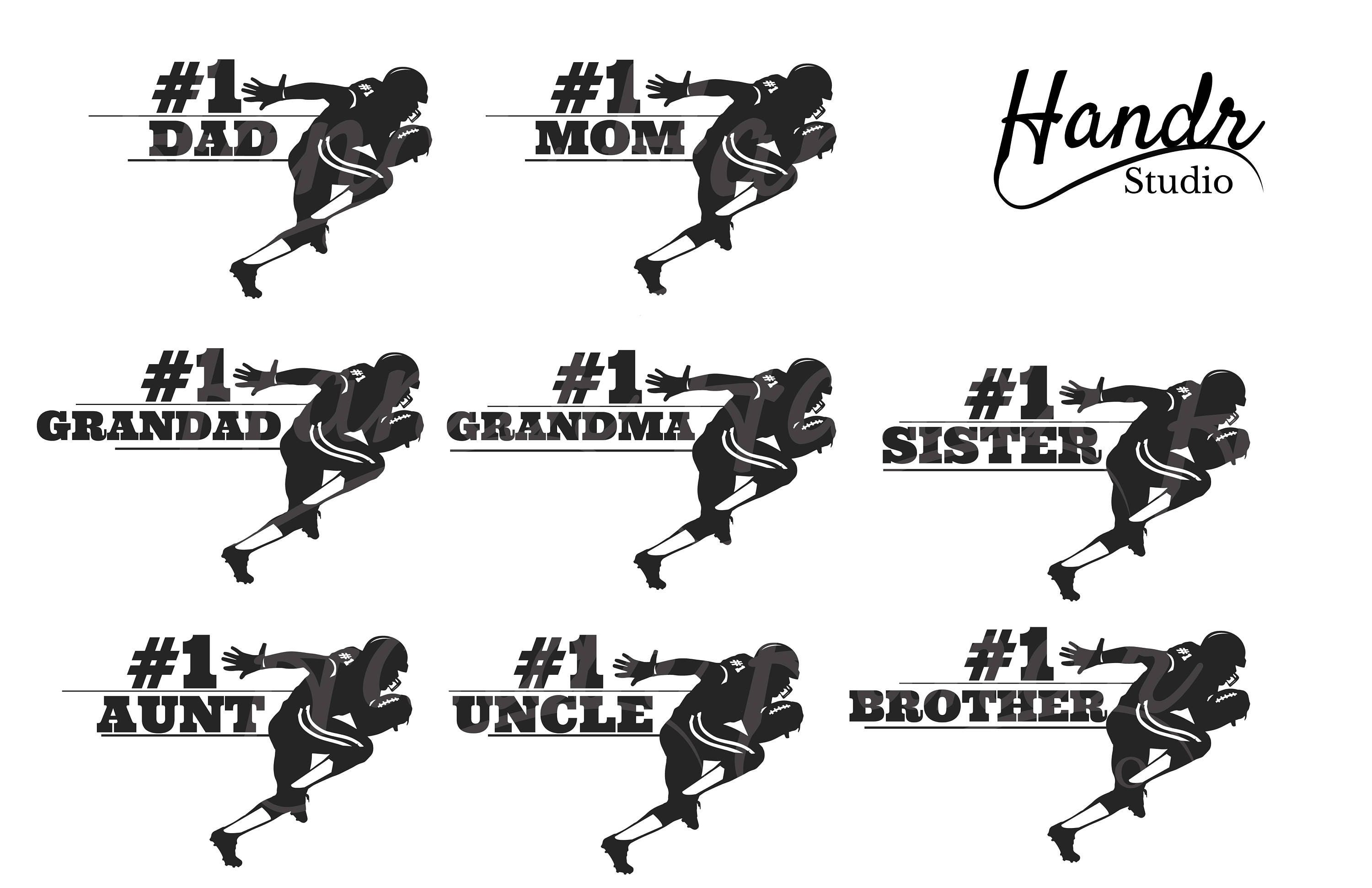 Number One Football Family SVG Vector Cutting Package Instant Etsy