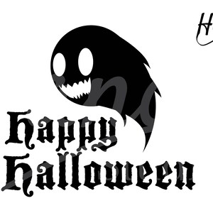 Happy Halloween Crazy Ghost by Handr Digital SVG file package Instand Download
