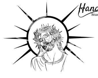 Radiant Jesus Christ Crown of Thorns design by Handr Digital SVG File package Instant Download!
