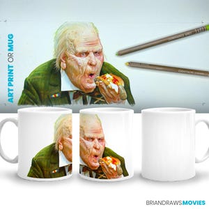 nichts als Probleme Hot Dog Szene Kaffeebecher, Heimkino Dekor, Dan Aykroyd, Film Liebhaber Geschenk Film Buff Buntstift Zeichnung Kunstdruck