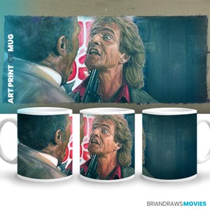 Tödliche Waffe Martin Riggs Kaffeebecher, Mel Gibson Danny Glover Zimmer Dekor, Film Liebhaber Geschenk Film Buff, Buntstift Zeichnung Fine Art Print