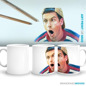 Adam Sandler Billy Madison You Blew It Scene Coffee Mug, Room Decor, Movie Lover Gift for Film Buff, Colored Pencil Drawing Fine Art Print