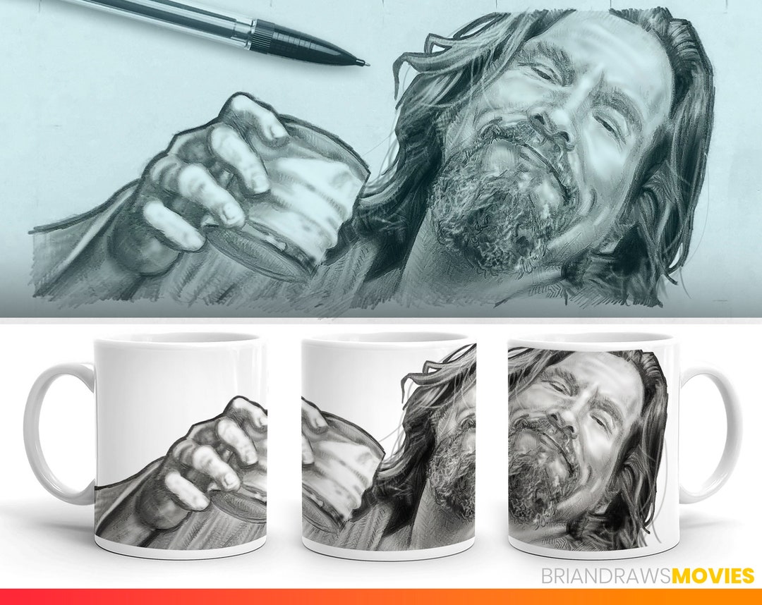Big Lebowski Scene Pencil Drawing Jeff Daniels the Dude Coen Etsy