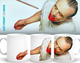 Tazza da caffè "Il silenzio degli innocenti" con il Dr. Hannibal Lecter, decorazione per home theater di Anthony Hopkins, regalo per gli amanti dei film horror, stampa artistica con disegno.