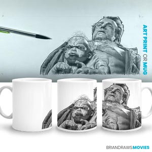 Total Recall Kuato Szene Kaffeetasse, Schwarzenegger Fan, 80er Jahre Sci-Fi Film Geschenk, Schwarzenegger Fan, Bleistiftzeichnung, Fine Art Print