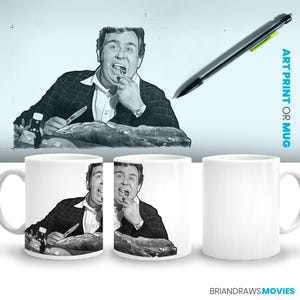 Tolle Natur 96er Szene Kaffeetasse, Heimkino Dekor, John Candy Fan, Geschenk für Filmliebhaber, Bleistiftzeichnung, Fine Art Print