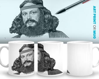 Four Christmases Swaddle That Baby Live Nativity Scene Coffee Mug, Vince Vaughn Joseph, Movie Lover Film Buff, Pencil Drawing Fine Art Print