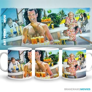 Taza de café "Señora Doubtfire: La carrera de Fruiting" de Robin Williams, decoración de habitación de Pierce Brosnan, regalo para amantes del cine, lámina artística con dibujo a lápiz de color.