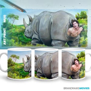 Ace Ventura Rhino Szene Kaffeebecher, Dekoration, Jim Carrey Fan, Buntstift Zeichnung, Nostalgie Fan, Filmliebhaber Geschenk