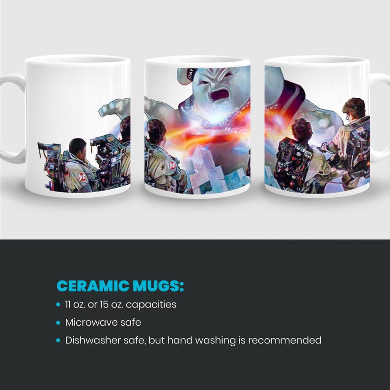 BrianDrawsMovies Ghostbusters Stay Puft Marshmallow Man Coffee Mug - Thumbnail 3