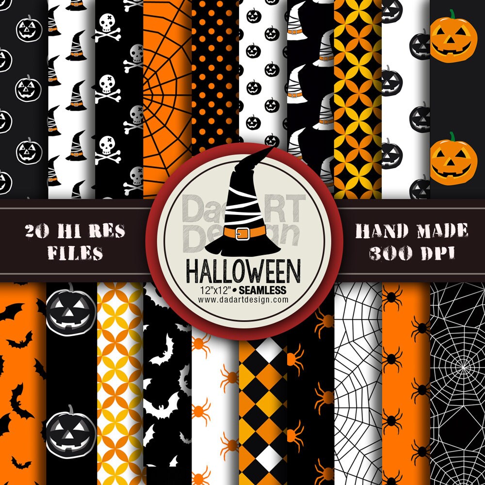 Halloween Patterns - Digital Paper Pack 05 - 20 Printable Sheets ...