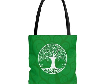 Life Tree Green graphic Tote Bag