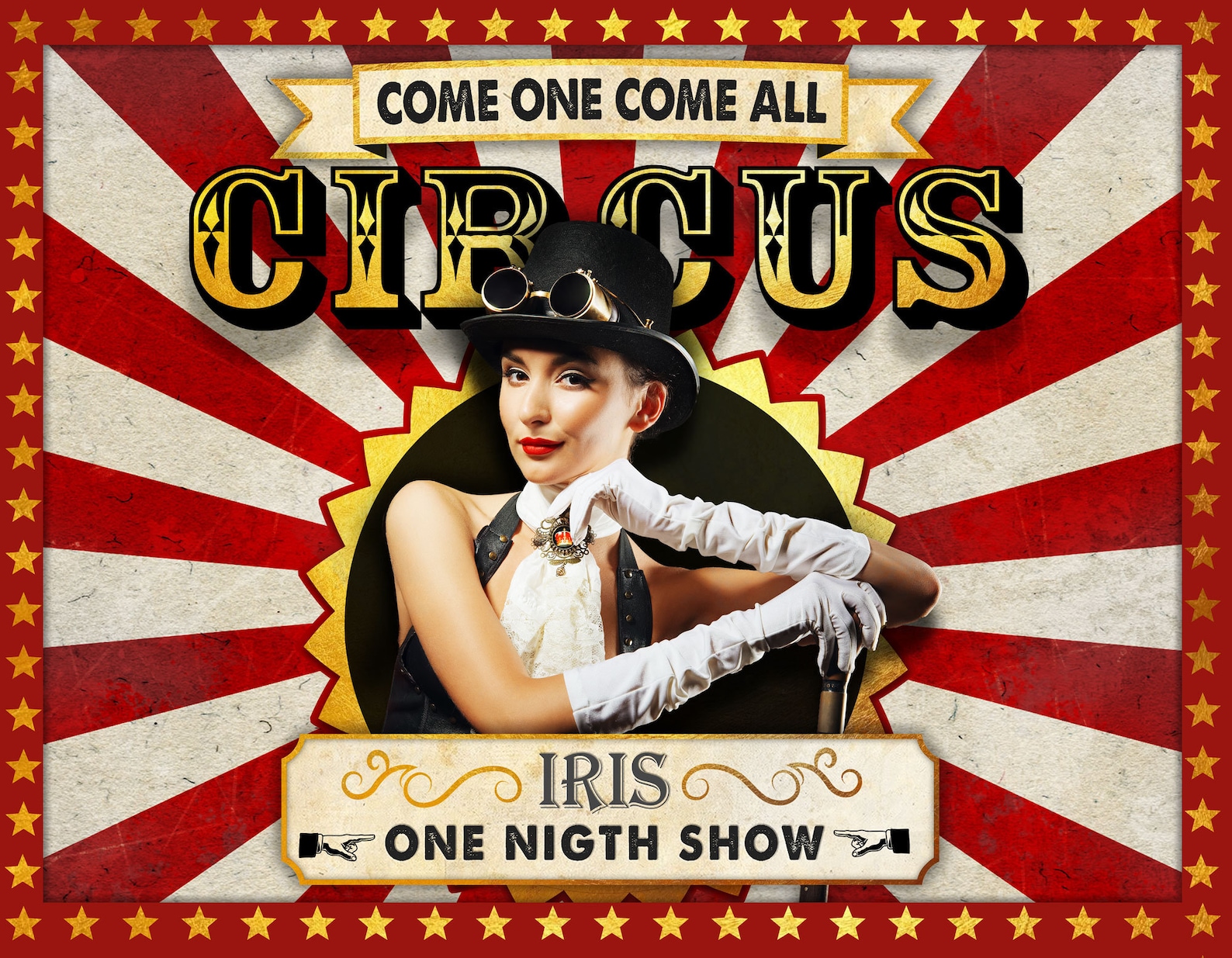 Personalized Vintage Circus Poster with your photo and texts