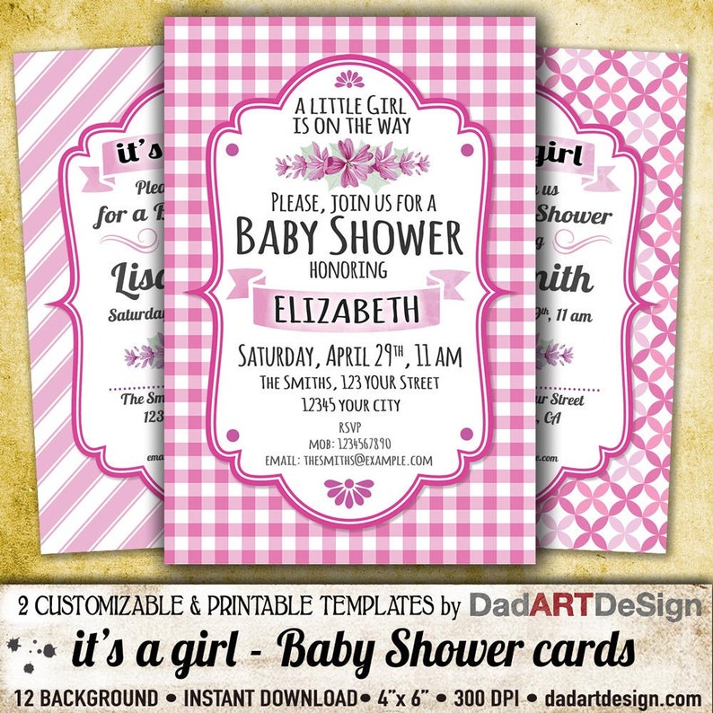 It S A Girl Baby Shower Invitation Card Easy To Etsy It S A Girl Baby Shower Invitation Card Easy To Etsy
