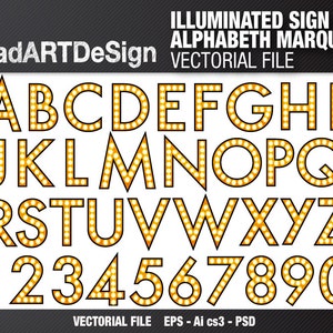 illuminated sign alphabet Marquee
