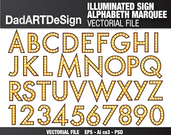 illuminated sign alphabet Marquee