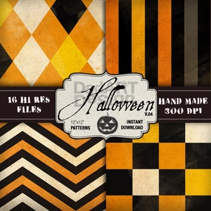 Vintage Halloween Patterns Digital Paper V04 image 5