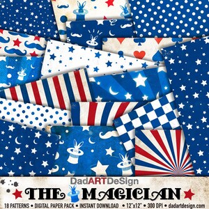 The Magician Vintage Patterns Digital Paper Pack 01 Wallpapers backgrounds scrapbook supplies clipart instant download image 7