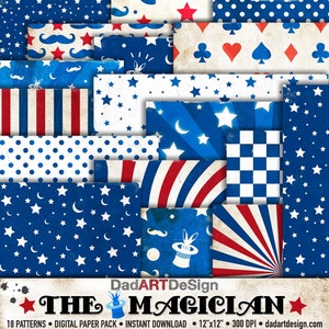The Magician Vintage Patterns Digital Paper Pack 01 Wallpapers backgrounds scrapbook supplies clipart instant download image 4