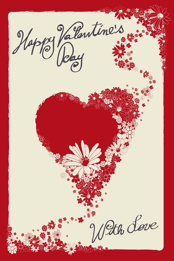 Valentine's Day printable card - 4"x6"