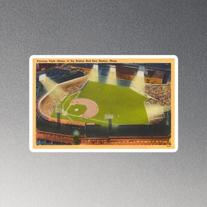 Aimant de parc de Fenway | carte postale vintage représentant la maison des Red Sox de Boston | cadeau pour les fans de sport de Boston | aimant pour réfrigérateur de baseball | 5,5 x 3,5 pouces