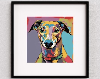 Impresión de arte de galgo / arte de pared de perro de arte pop / cartel de galgo italiano / impresión de arte pop / cartel de perro / regalos para los amantes de los perros / UNFRAMED
