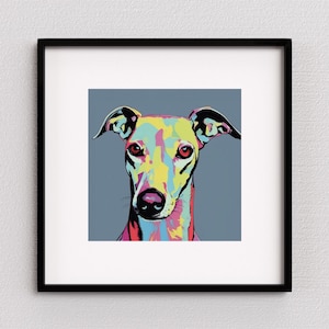 Greyhound art print | pop art dog wall art | Italian greyhound poster | pop art print | dog poster | gifts for dog lovers | UNFRAMED