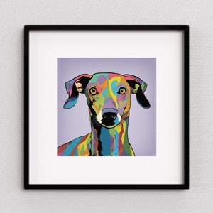 Greyhound wall art | purple dog pop art | Italian greyhound art print | whippet dog poster | gifts for dog lovers | UNFRAMED