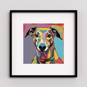 Greyhound art print | pop art dog wall art | Italian greyhound poster | pop art print | dog poster | gifts for dog lovers | UNFRAMED