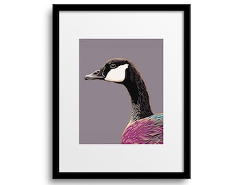 Arte de pared IMPRIMIBLE de ganso / Arte pop de ganso de Canadá / Cartel de gansos canadienses / regalos para los amantes de las aves / solo archivo digital / descarga instantánea